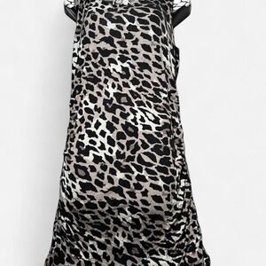 JETSET Dress Women Size XL Animal Print Sleeveles Maxi Cheetah Print Y2K Stretch